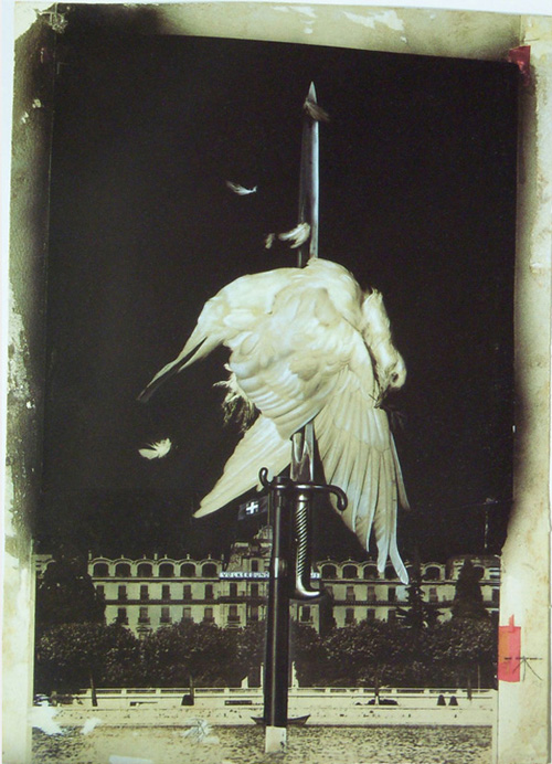 heartfield anti-war collage dove on bayonet