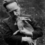 John Heartfield with pet rabbit, England