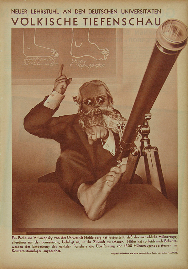 fake nazi science john heartfield political collage New Chair to the German Universities